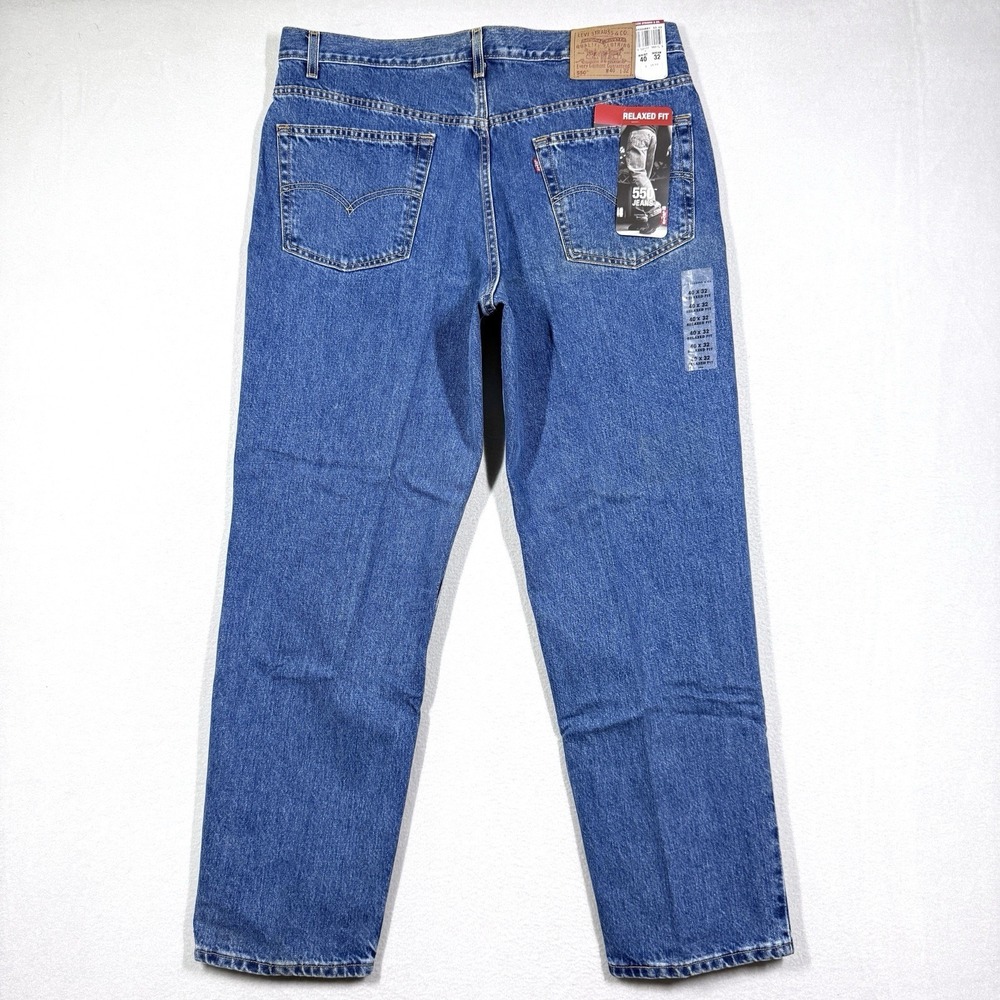 Vintage Levis 550 Jeans Men 40x32 Relaxed Fit Medium Wash Deadstock 2002 Y2K NWT